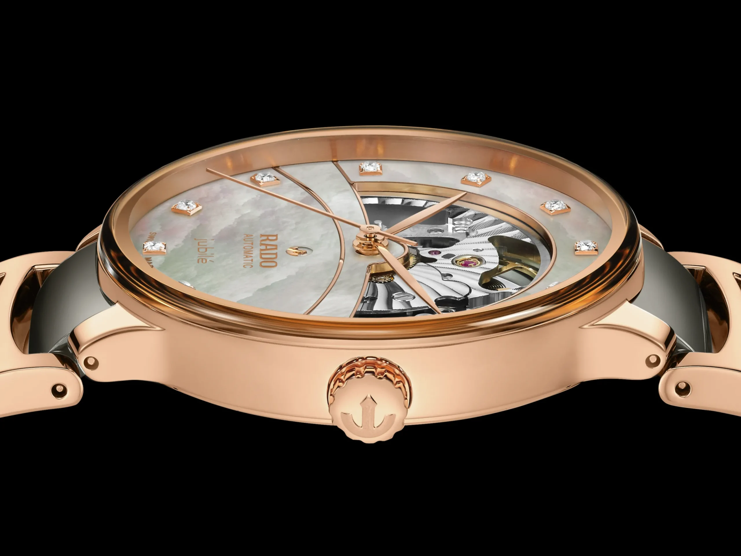 Women Rado Centrix Automatic Diamonds Open Heart