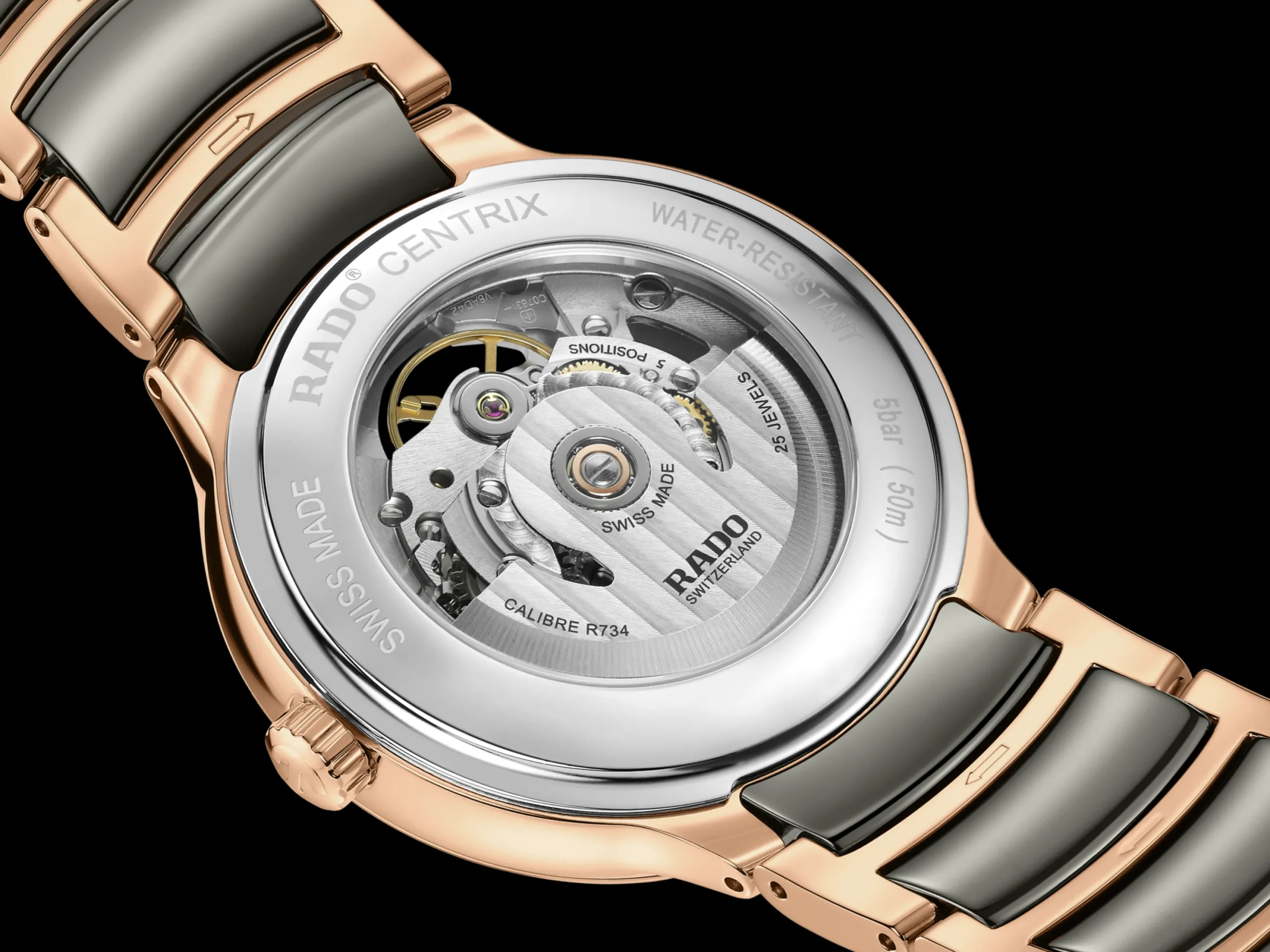 Women Rado Centrix Automatic Diamonds Open Heart