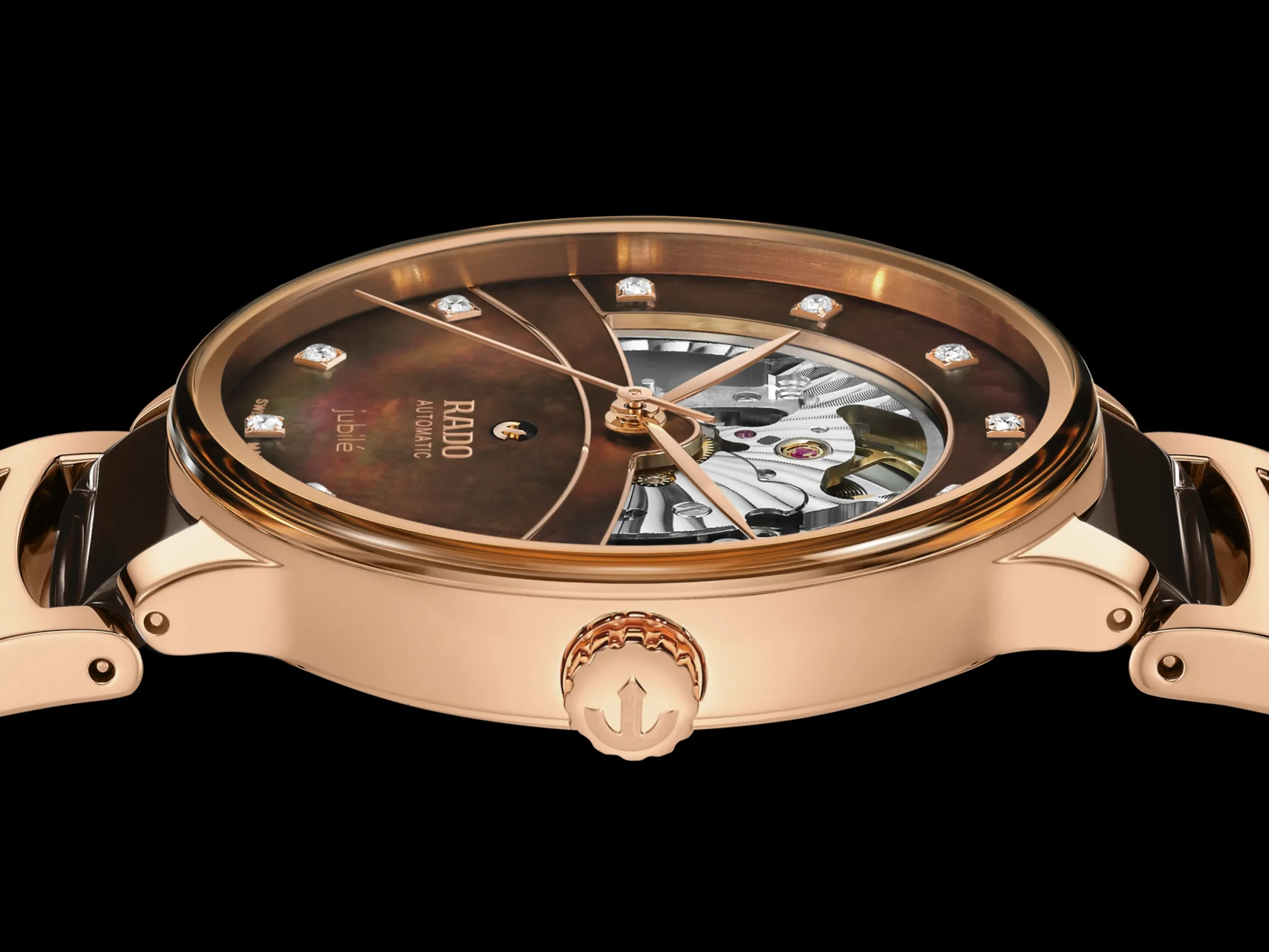 Women Rado Centrix Automatic Diamonds Open Heart