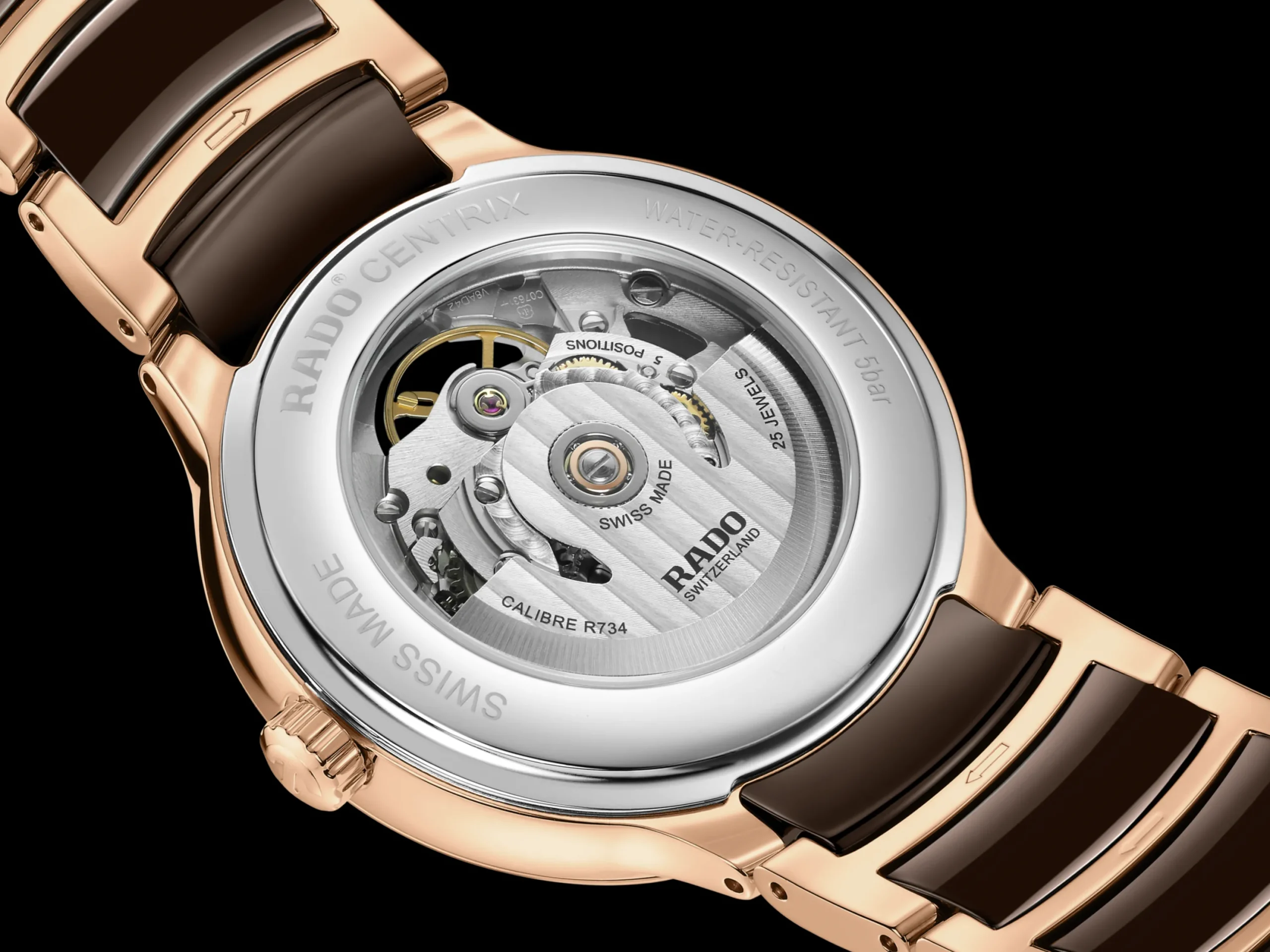 Women Rado Centrix Automatic Diamonds Open Heart