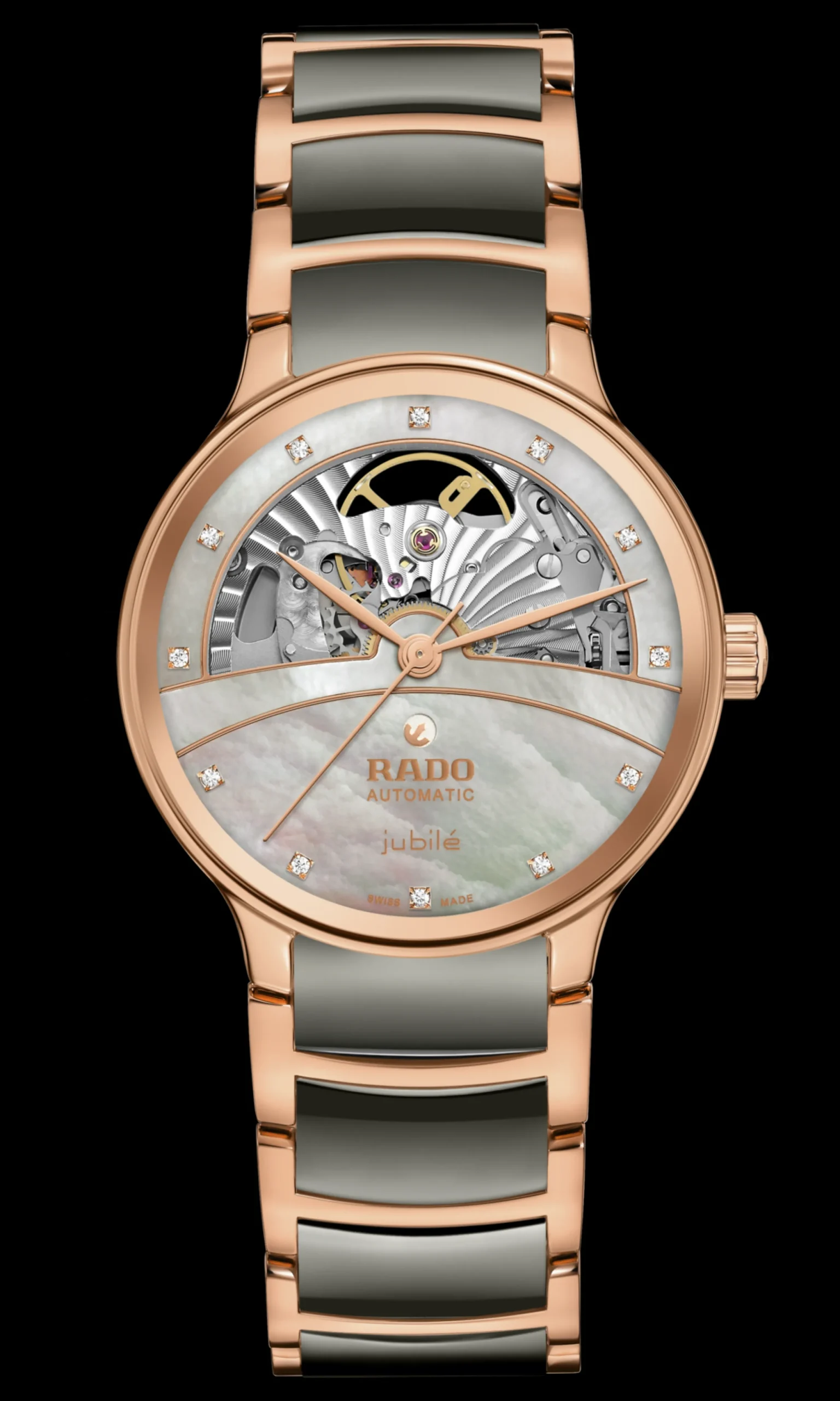 Women Rado Centrix Automatic Diamonds Open Heart