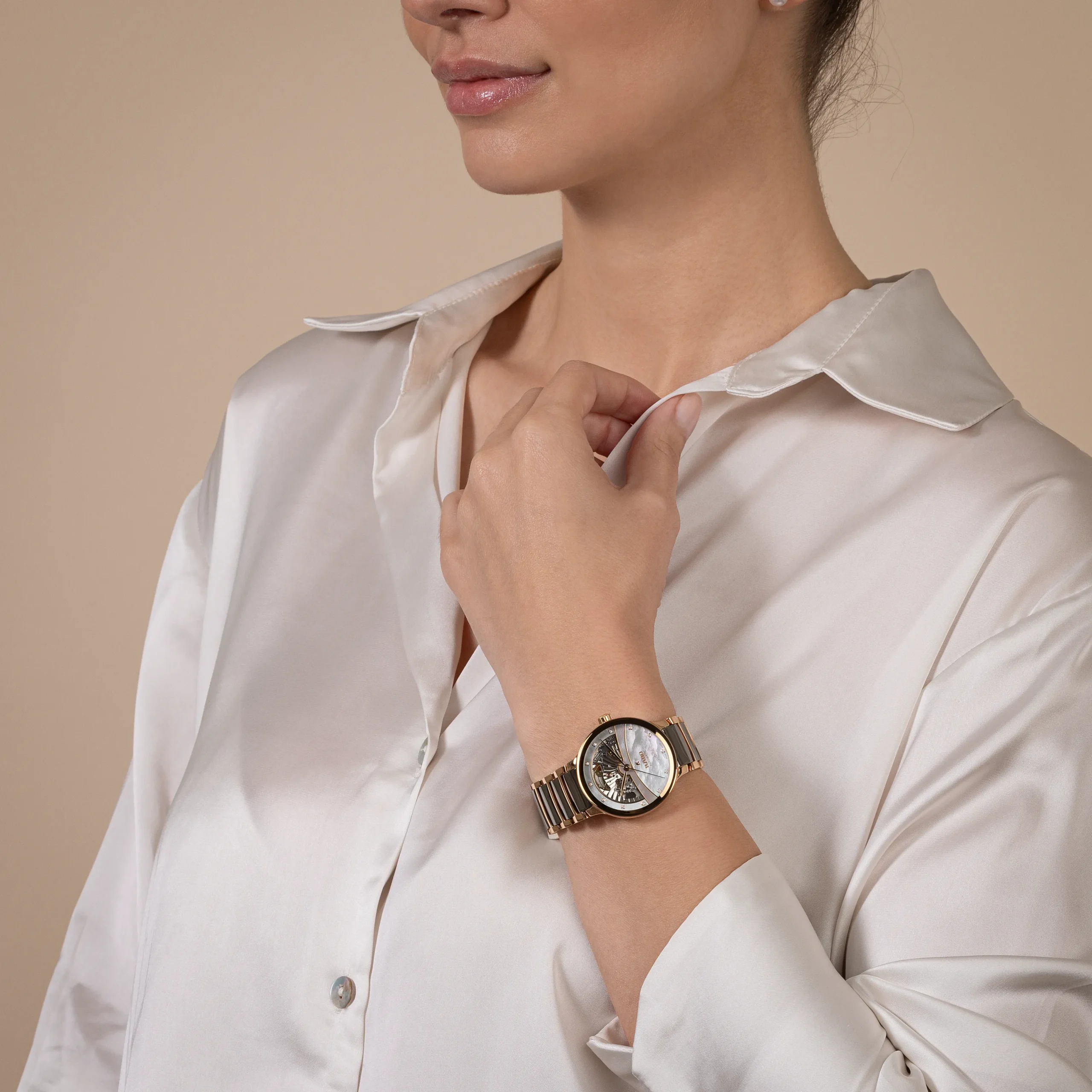 Women Rado Centrix Automatic Diamonds Open Heart