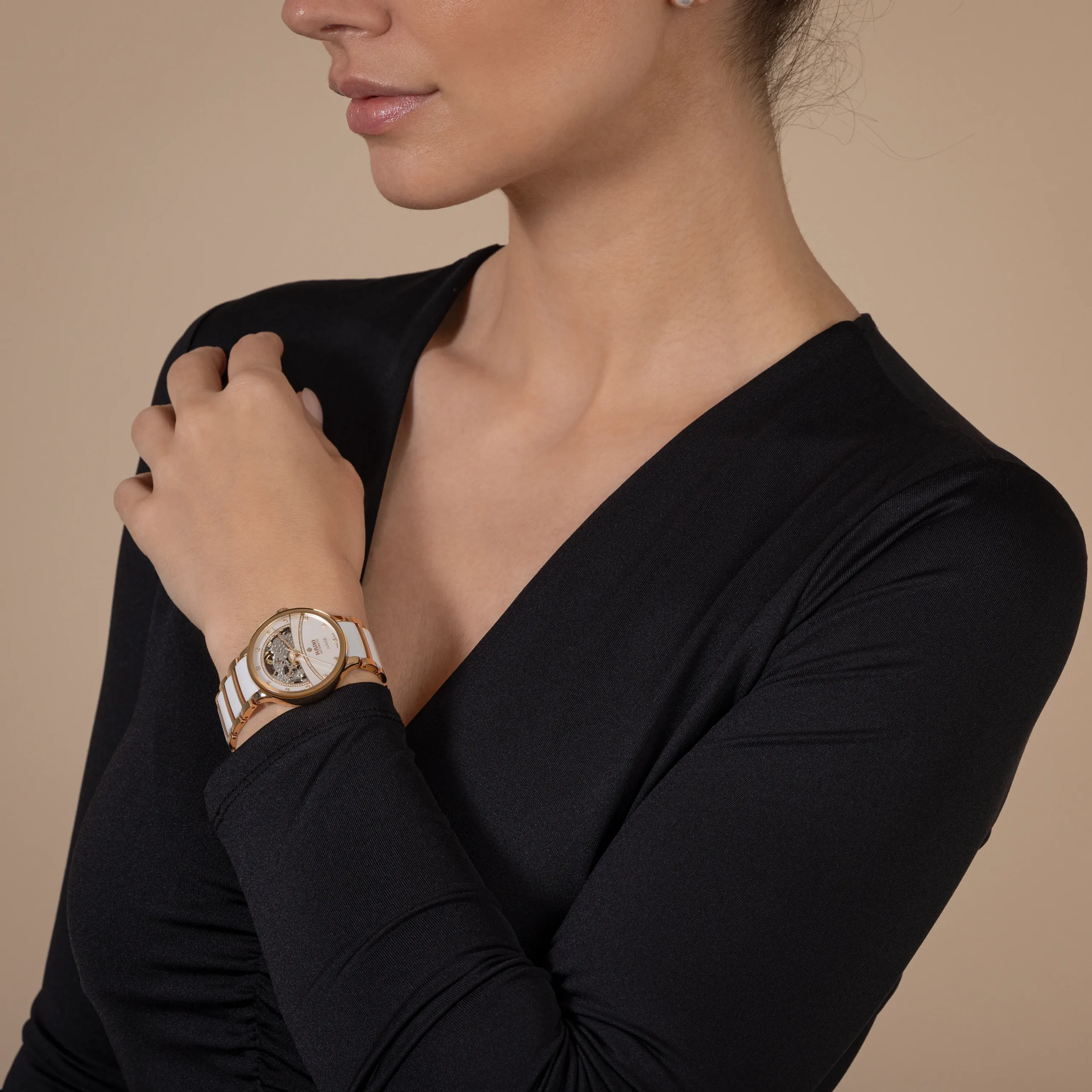Women Rado Centrix Automatic Diamonds Open Heart
