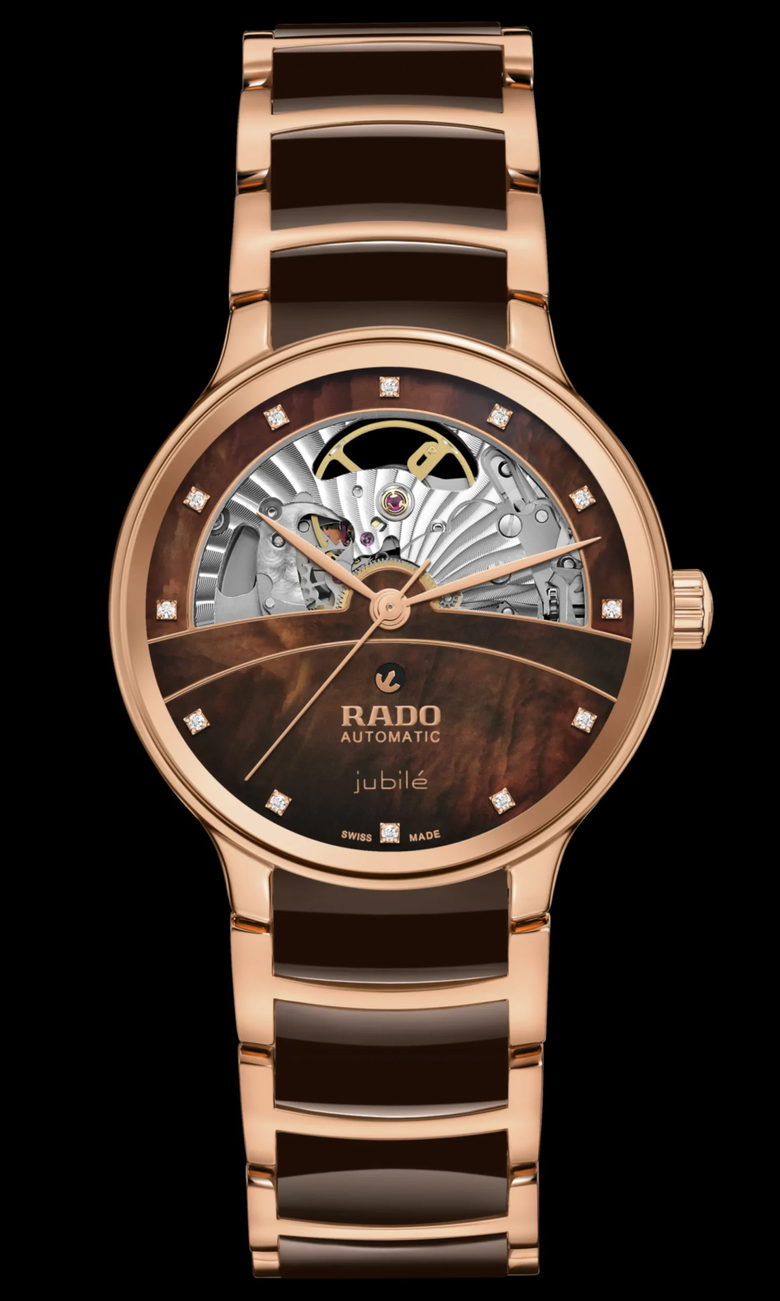 Women Rado Centrix Automatic Diamonds Open Heart
