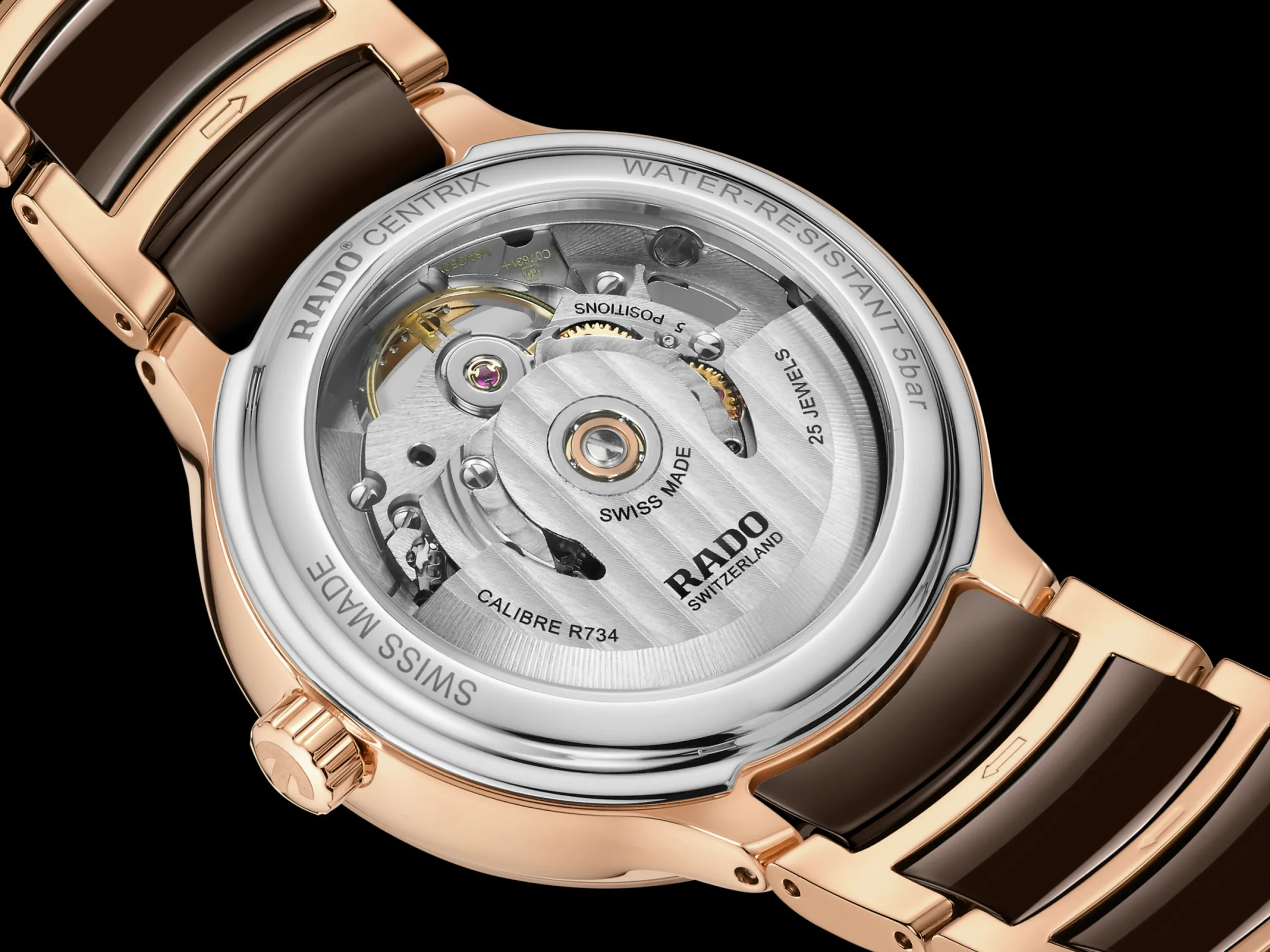 Women Rado Centrix Automatic Diamonds Open Heart