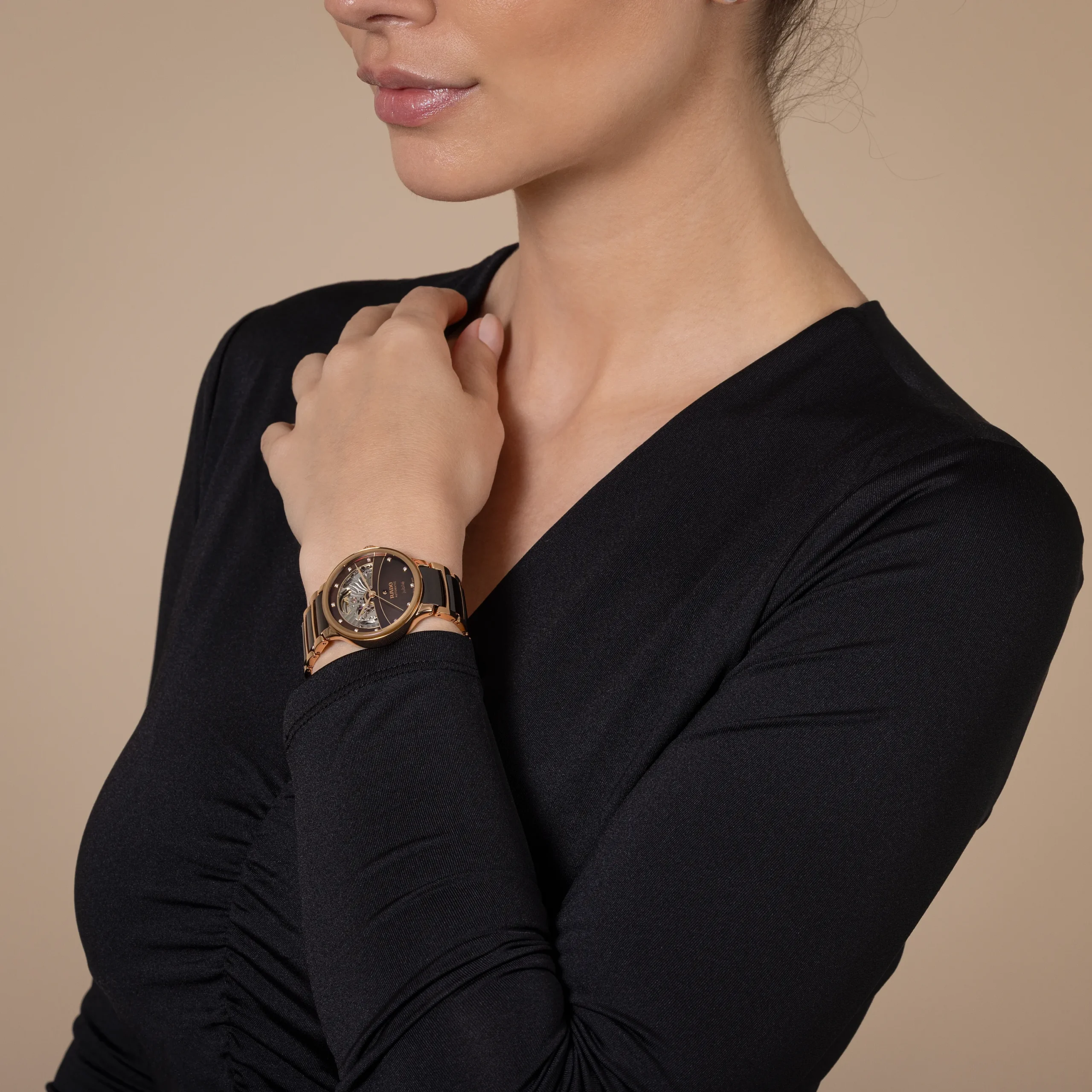 Women Rado Centrix Automatic Diamonds Open Heart