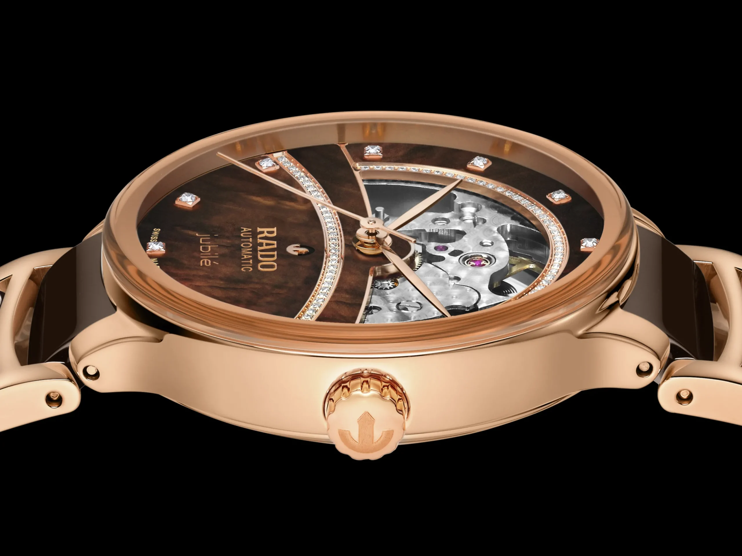Women Rado Centrix Automatic Diamonds Open Heart