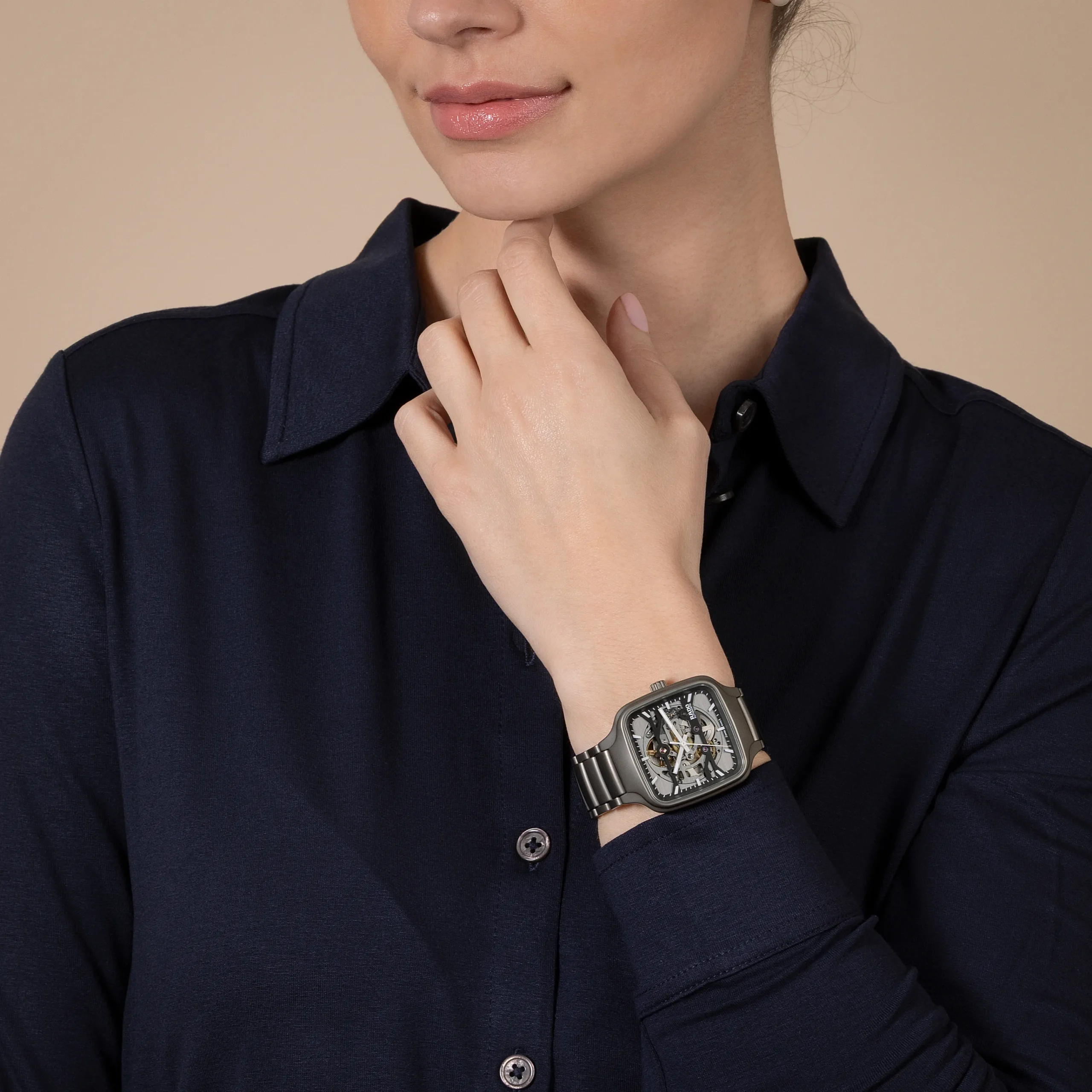 Women Rado True Square Automatic Skeleton