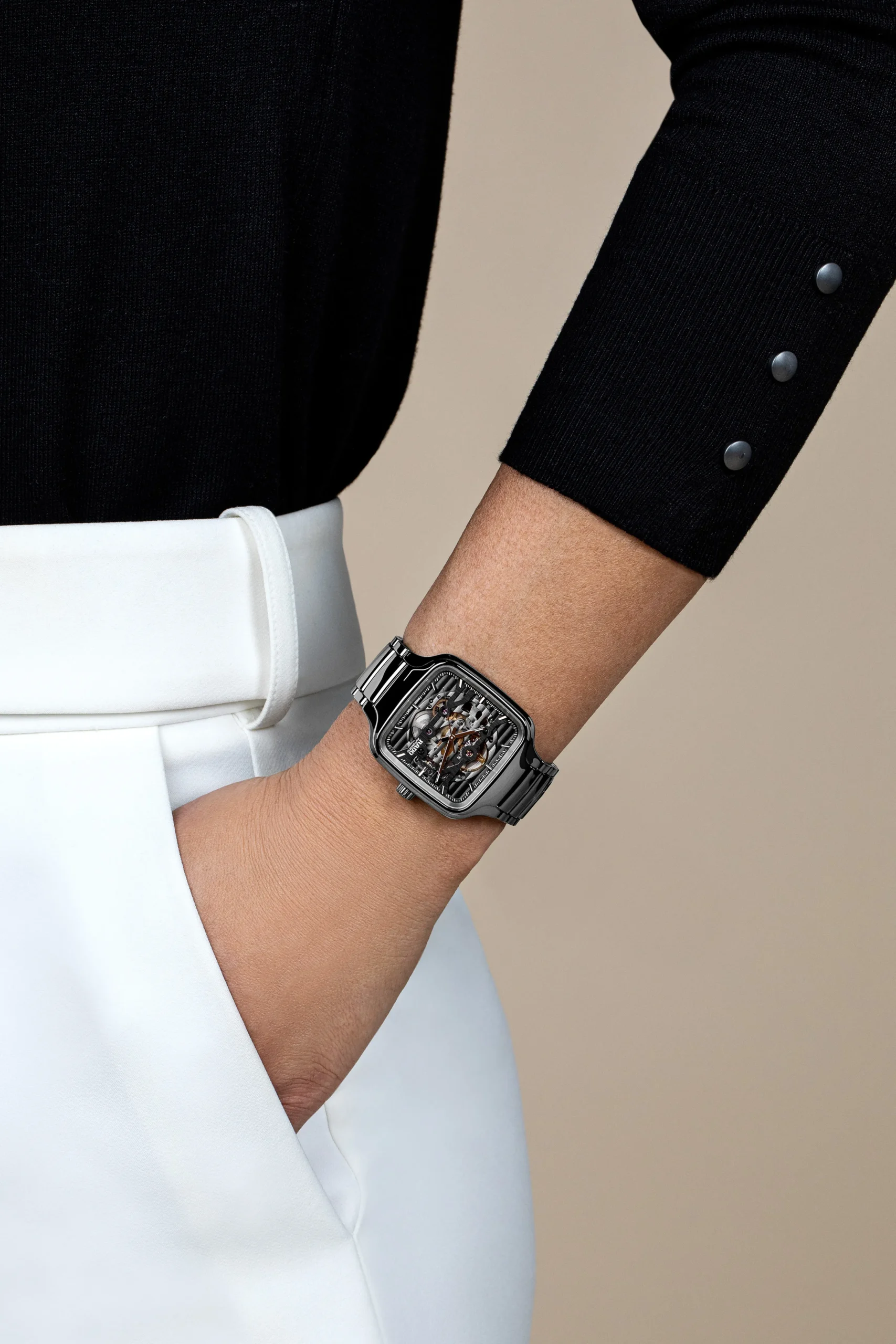 Women Rado True Square Automatic Skeleton