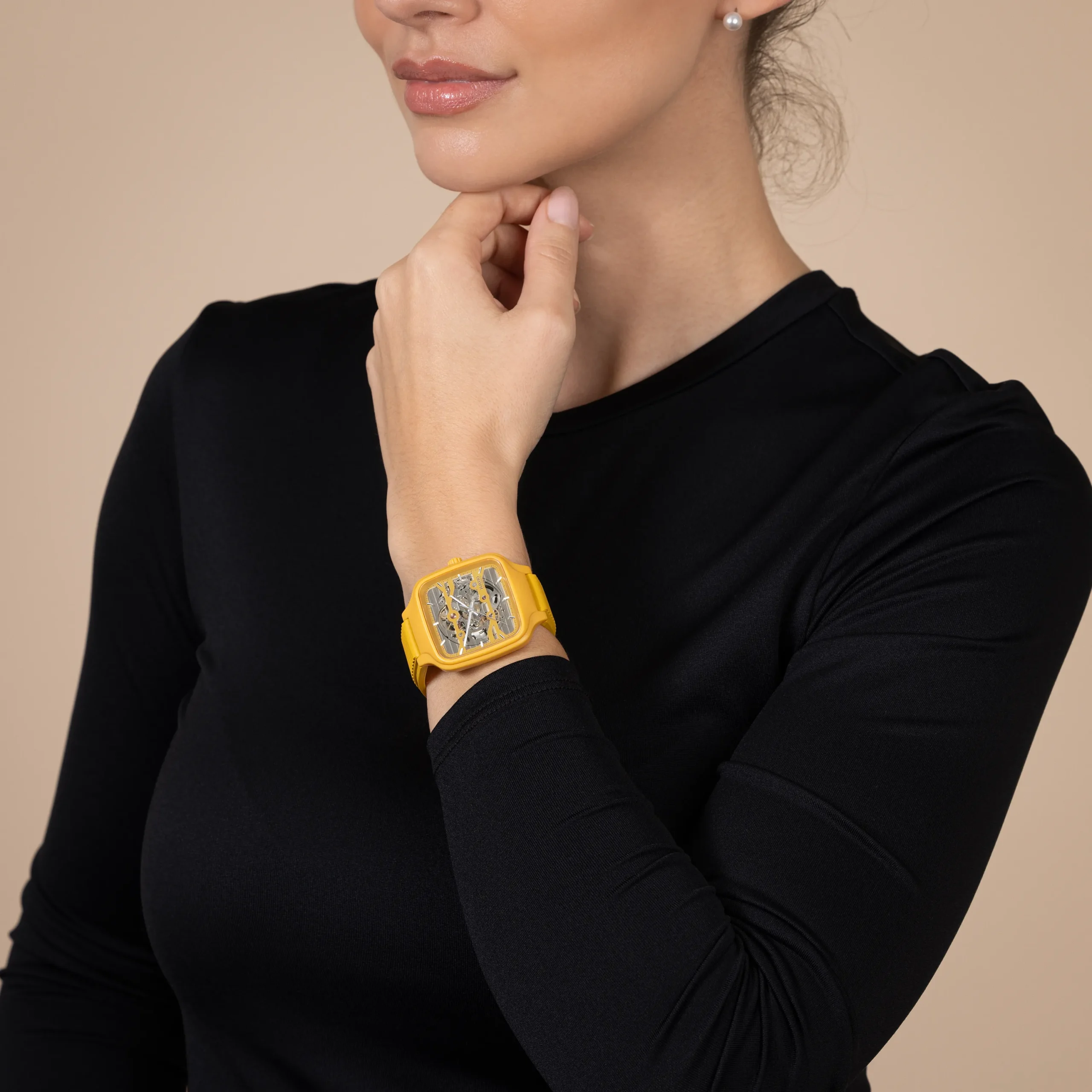 Women Rado True Square Automatic Skeleton